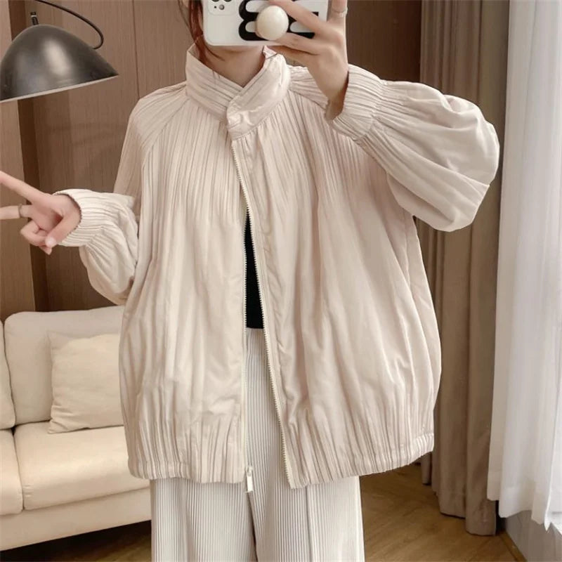 Manteau Zip Pleat pour Femmes