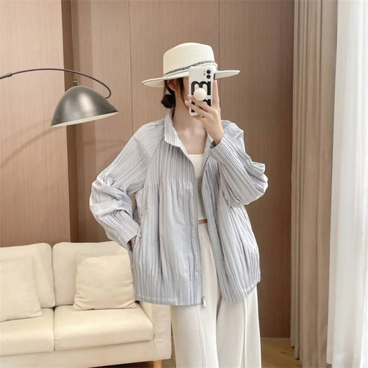 Manteau Zip Pleat pour Femmes