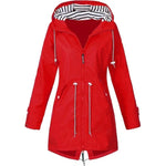 Trenchcoat Imperméable à Capuche pour Femmes