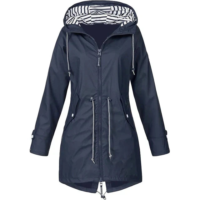 Trenchcoat Imperméable à Capuche pour Femmes