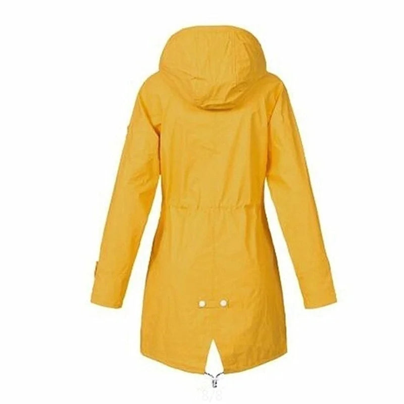 Trenchcoat Imperméable à Capuche pour Femmes