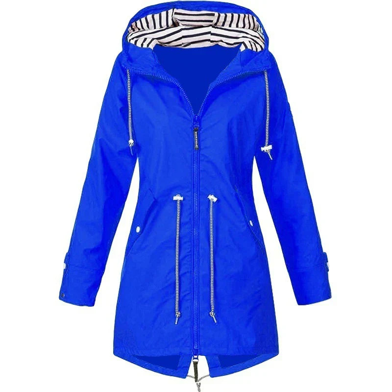 Trenchcoat Imperméable à Capuche pour Femmes