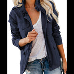 Veste à Col Revers en Coton pour Femme