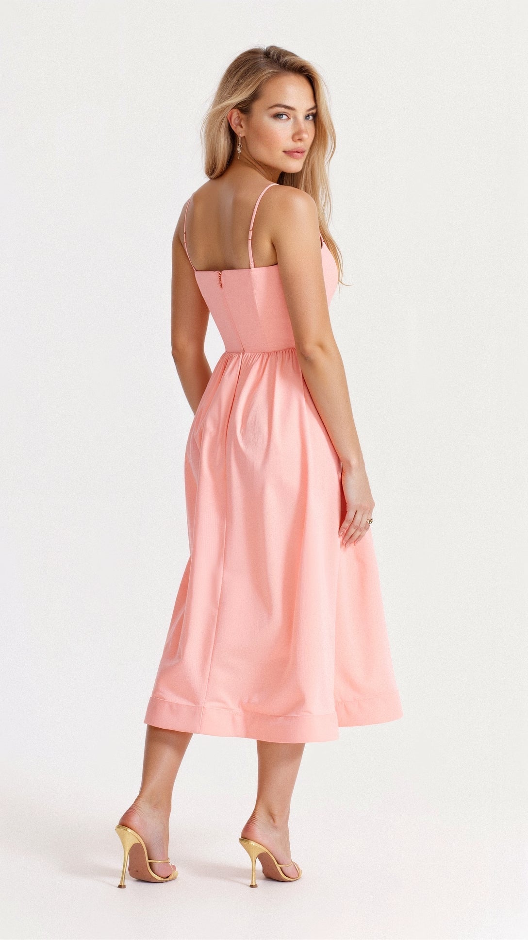 Robe Midi à Encolure Ascot et Coupe Évasée pour Femme | Idéale pour l'Été