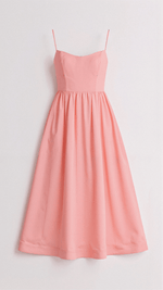 Robe Midi à Encolure Ascot et Coupe Évasée pour Femme | Idéale pour l'Été