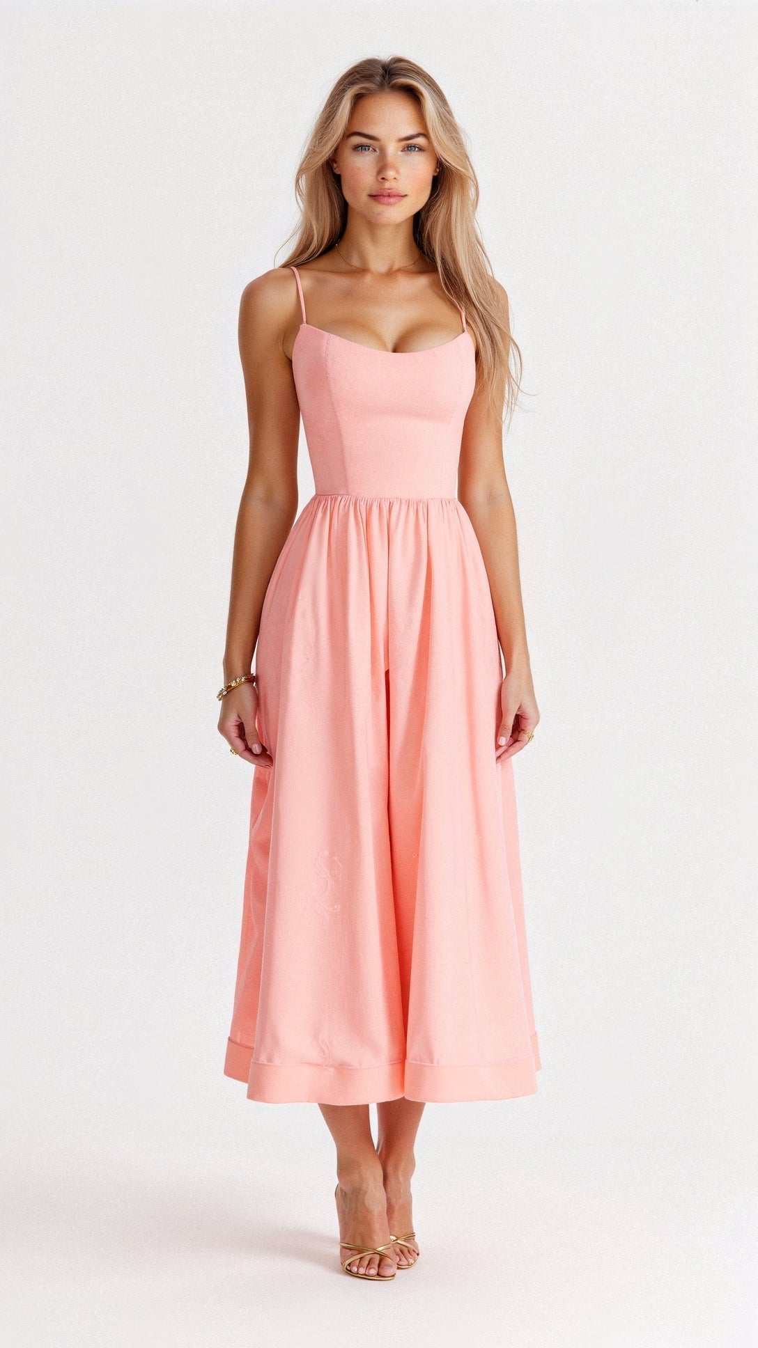 Robe Midi à Encolure Ascot et Coupe Évasée pour Femme | Idéale pour l'Été