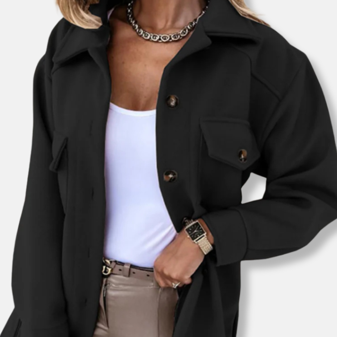 Veste Surchemise Longue en Laine Pour Femmes