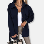 Veste Surchemise Longue en Laine Pour Femmes