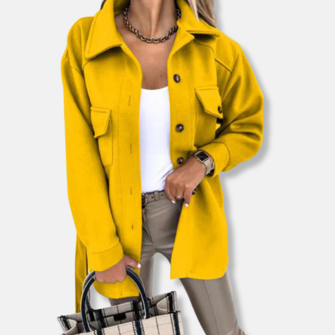 Veste Surchemise Longue en Laine Pour Femmes