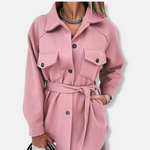 Veste Surchemise Longue en Laine Pour Femmes