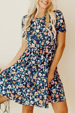 Robe A-ligne à Fleurs pour Femmes