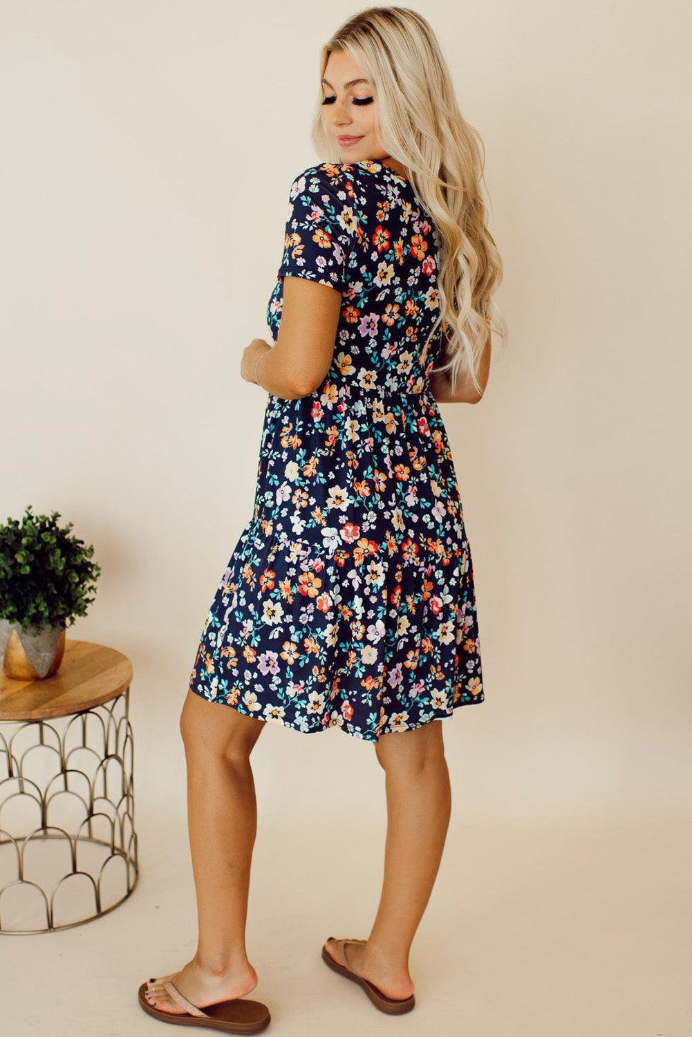 Robe A-ligne à Fleurs pour Femmes