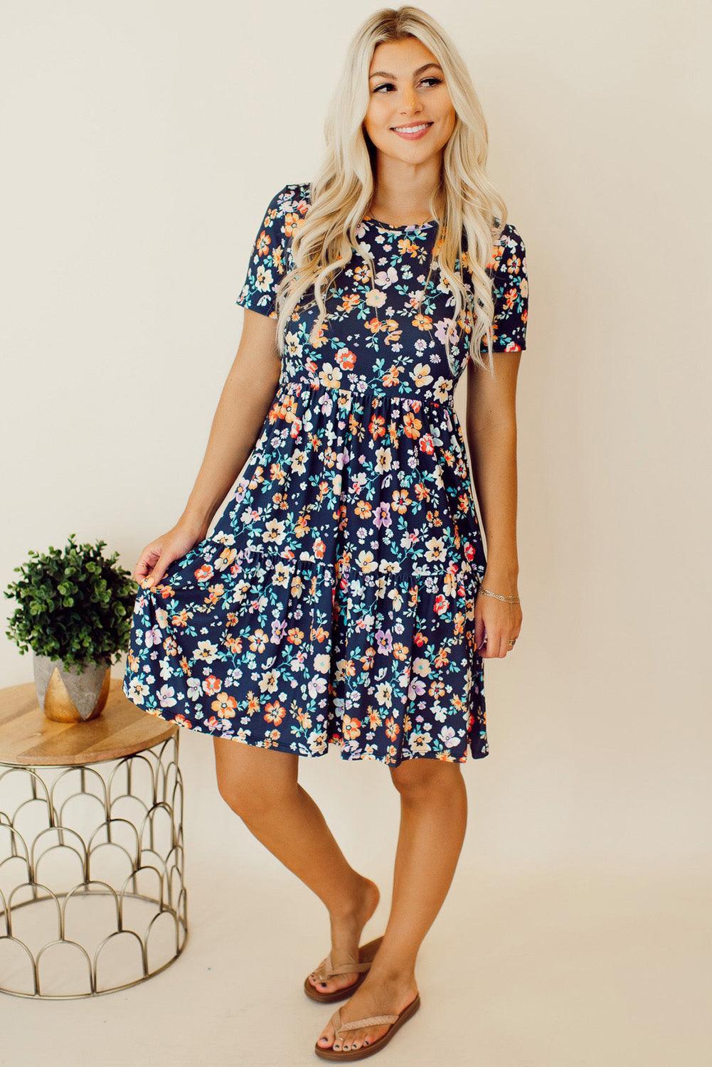 Robe A-ligne à Fleurs pour Femmes