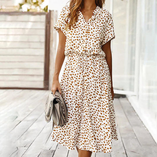 Robe A-Ligne Imprimé Animal pour Femmes