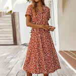Robe A-Ligne Imprimé Animal pour Femmes