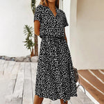 Robe A-Ligne Imprimé Animal pour Femmes
