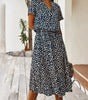 Robe A-Ligne Imprimé Animal pour Femmes