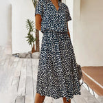 Robe A-Ligne Imprimé Animal pour Femmes