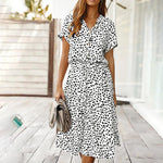 Robe A-Ligne Imprimé Animal pour Femmes