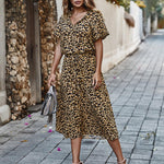 Robe A-Ligne Imprimé Animal pour Femmes