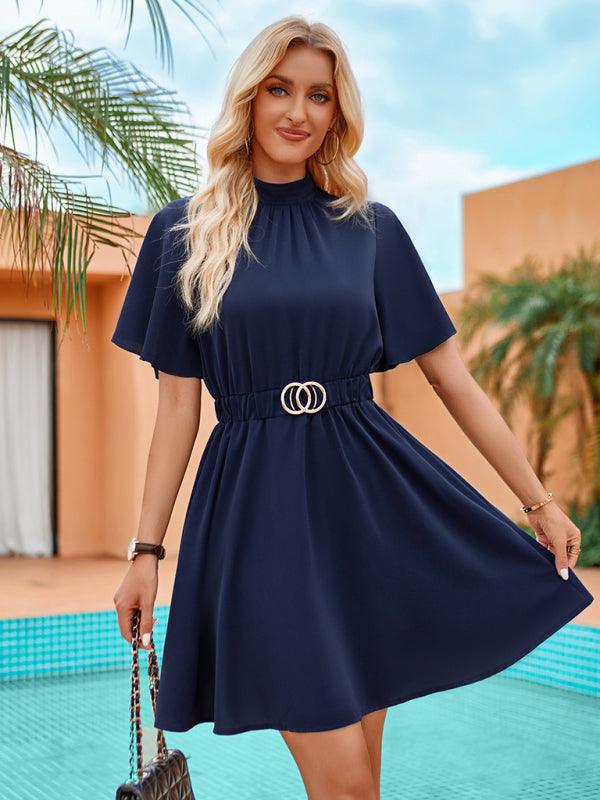 Robe A-ligne avec Ceinture Élégante pour Femmes