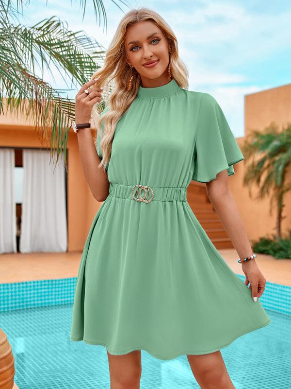 Robe A-ligne avec Ceinture Élégante pour Femmes