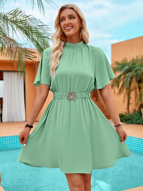 Robe A-ligne avec Ceinture Élégante pour Femmes