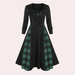 Robe A-ligne à Carreaux pour Femmes