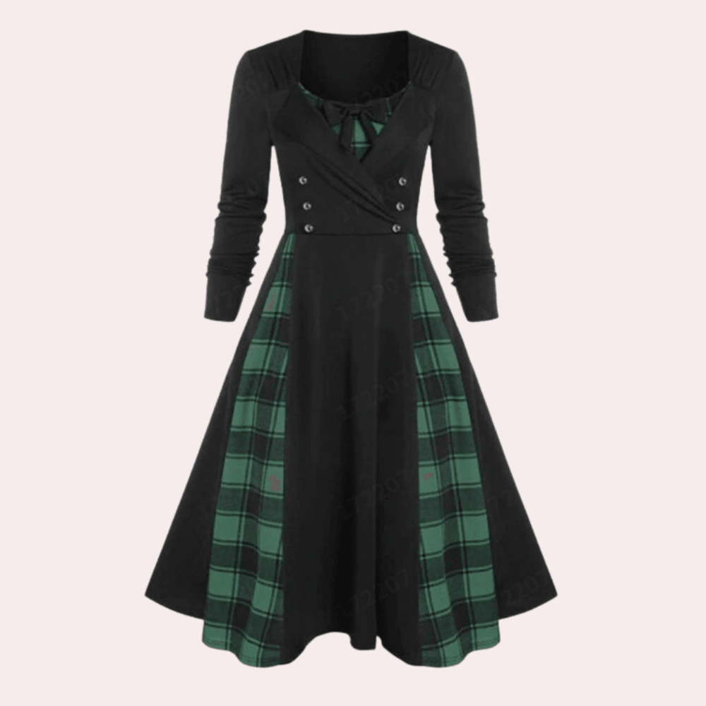 Robe A-ligne à Carreaux pour Femmes