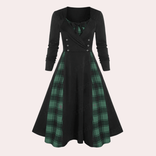 Robe A-ligne à Carreaux pour Femmes