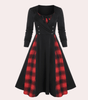 Robe A-ligne à Carreaux pour Femmes