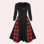 Robe A-ligne à Carreaux pour Femmes