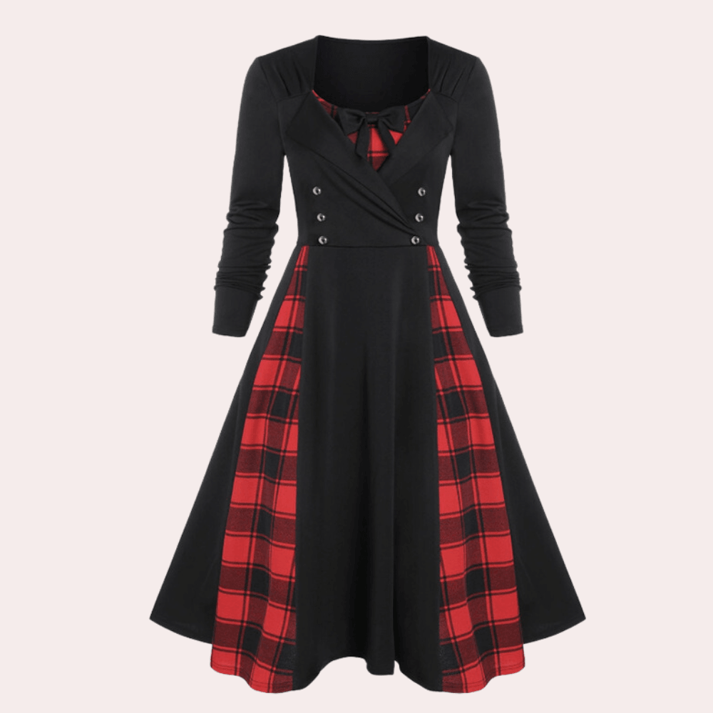 Robe A-ligne à Carreaux pour Femmes