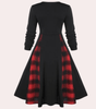 Robe A-ligne à Carreaux pour Femmes