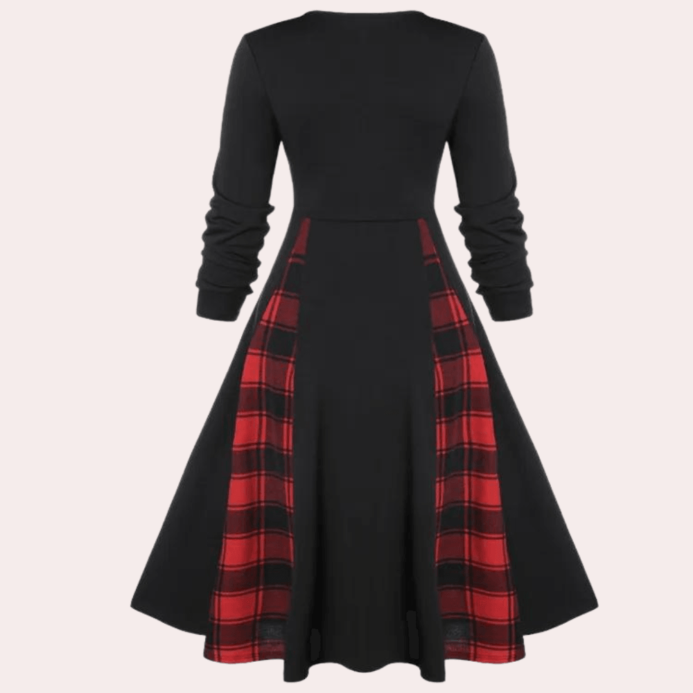 Robe A-ligne à Carreaux pour Femmes