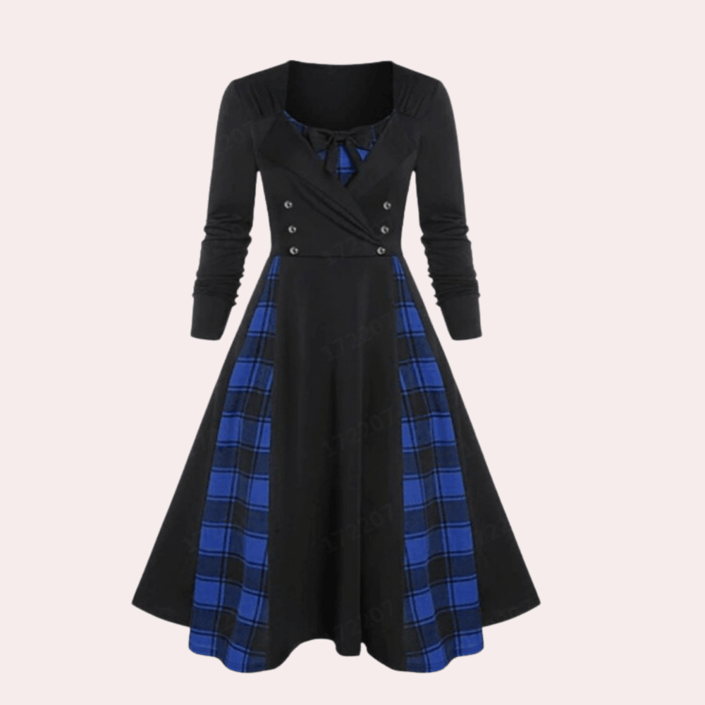 Robe A-ligne à Carreaux pour Femmes