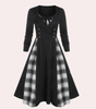 Robe A-ligne à Carreaux pour Femmes