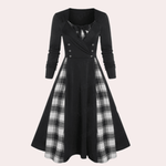 Robe A-ligne à Carreaux pour Femmes