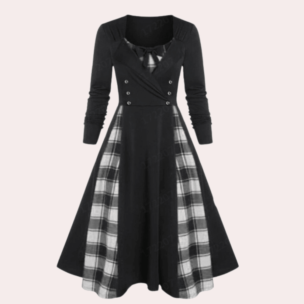 Robe A-ligne à Carreaux pour Femmes