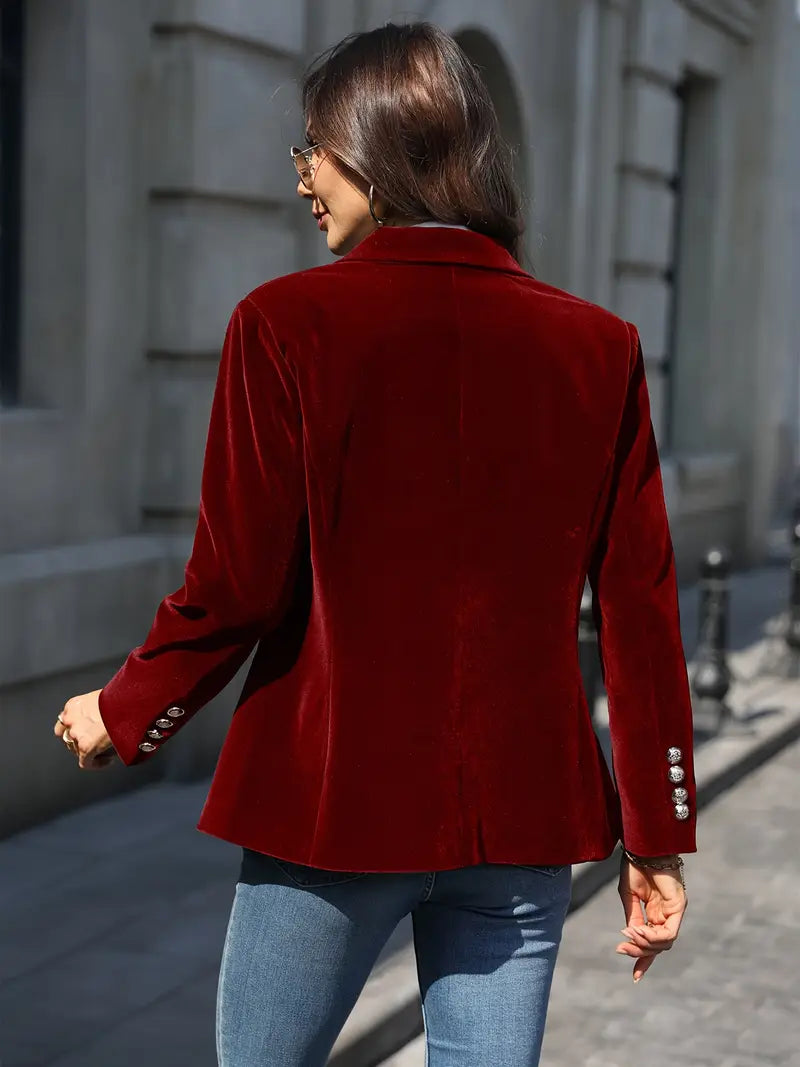Blazer Féminin Élégant Boutons Dorés pour Femmes