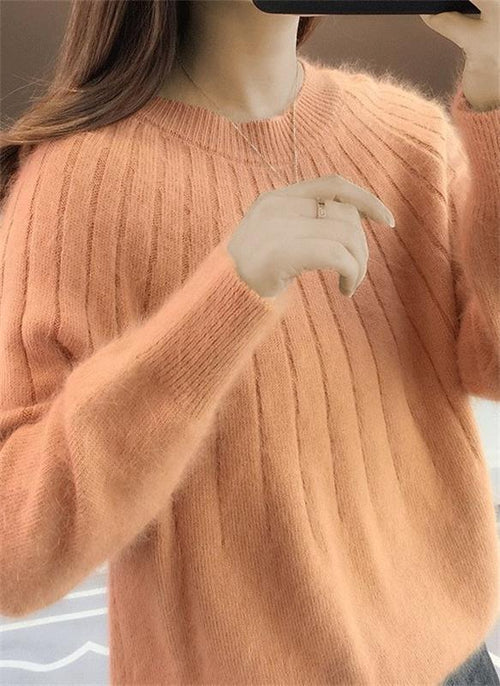 Pull en Tricot à Manches Longues pour Femmes