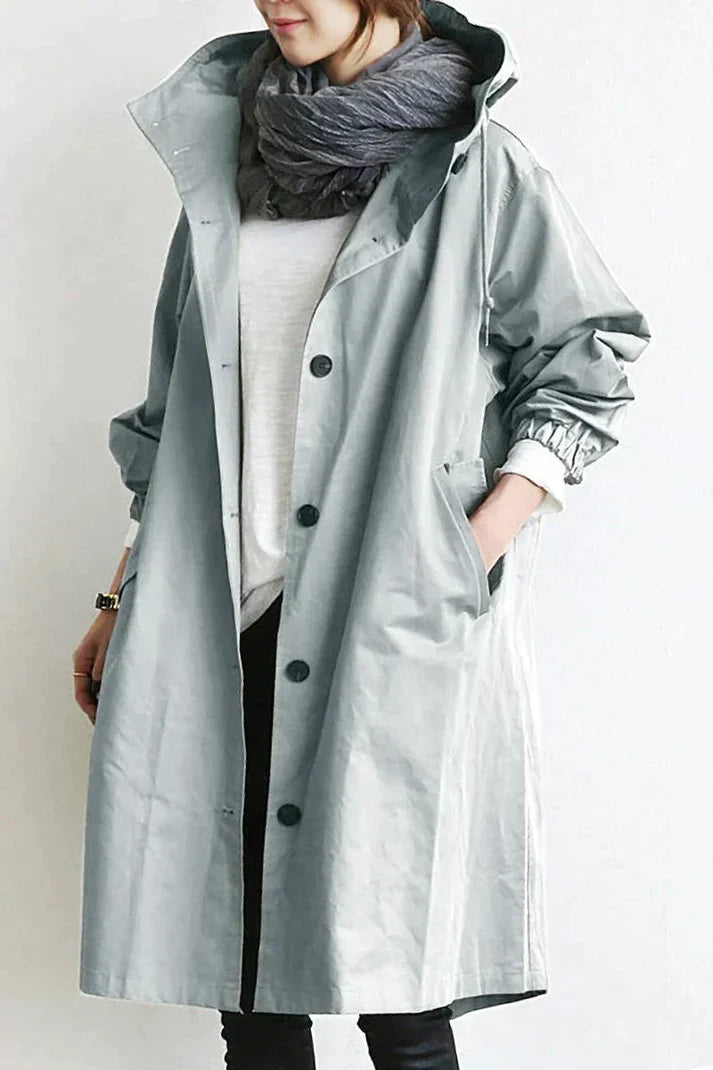 Trench Habillé à Capuche pour Femmes