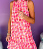 Robe Mini Sans Manches à Imprimé Abstrait pour Femmes