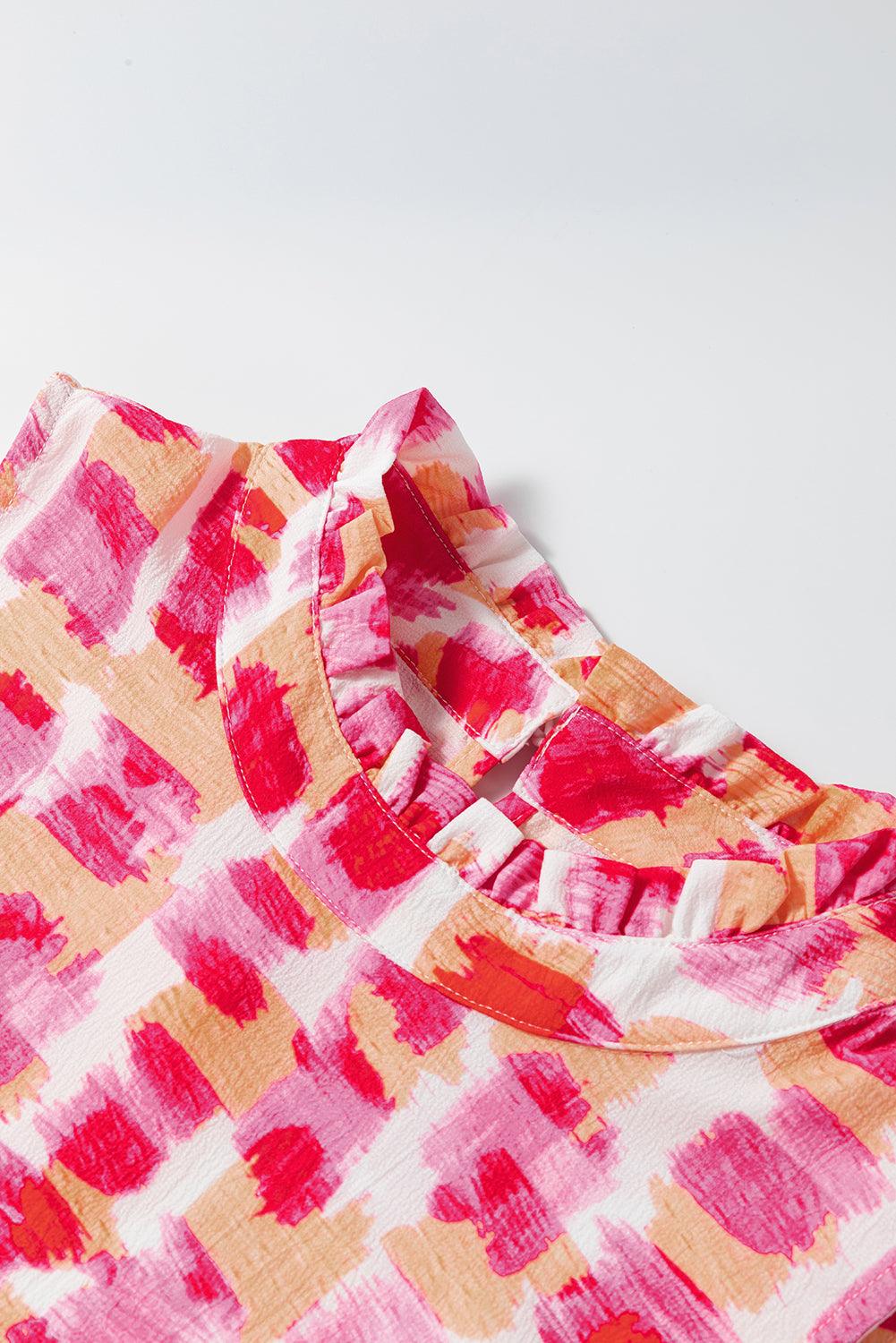 Robe Mini Sans Manches à Imprimé Abstrait pour Femmes