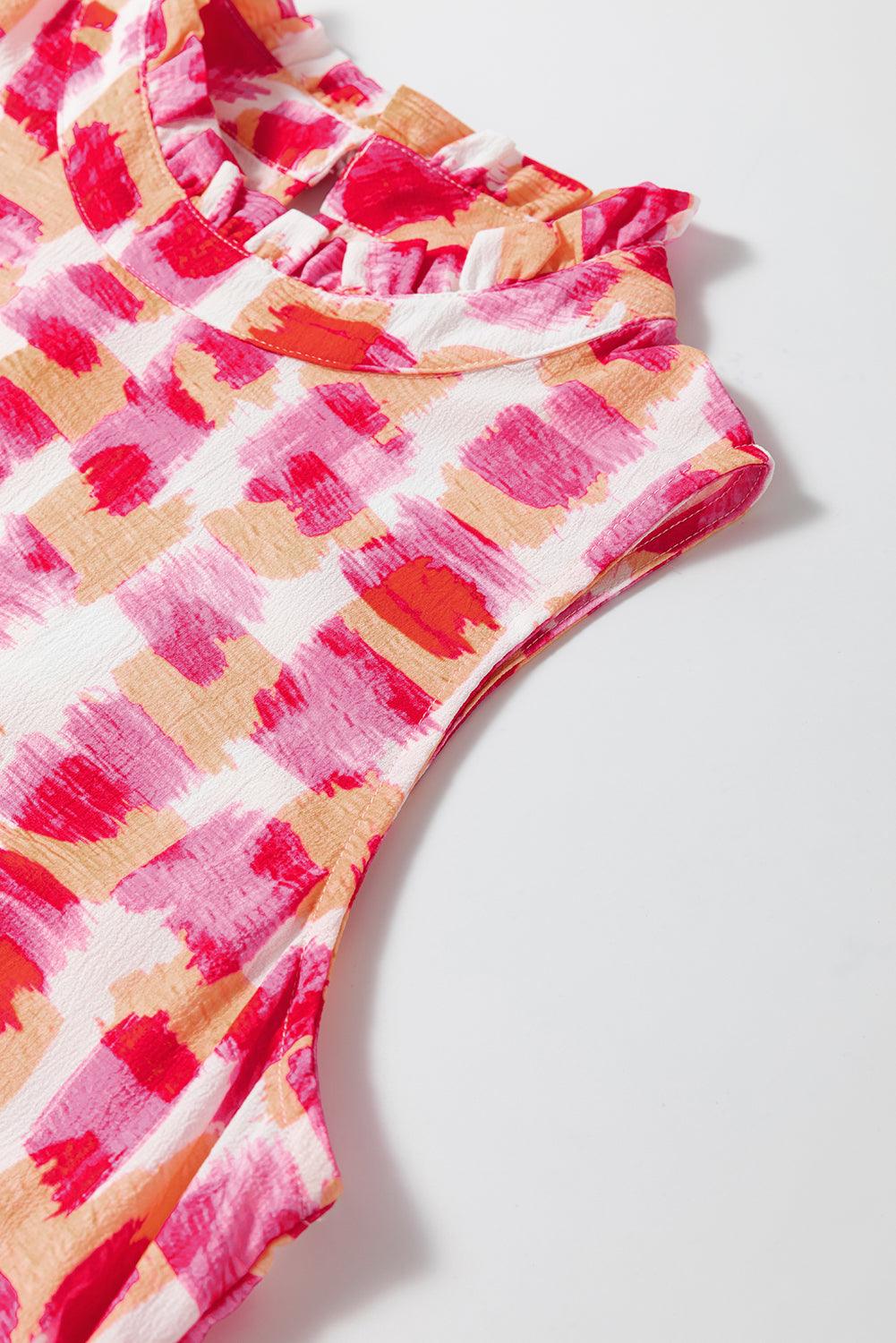 Robe Mini Sans Manches à Imprimé Abstrait pour Femmes