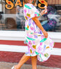 Robe Midi Imprimé Abstrait pour Femmes
