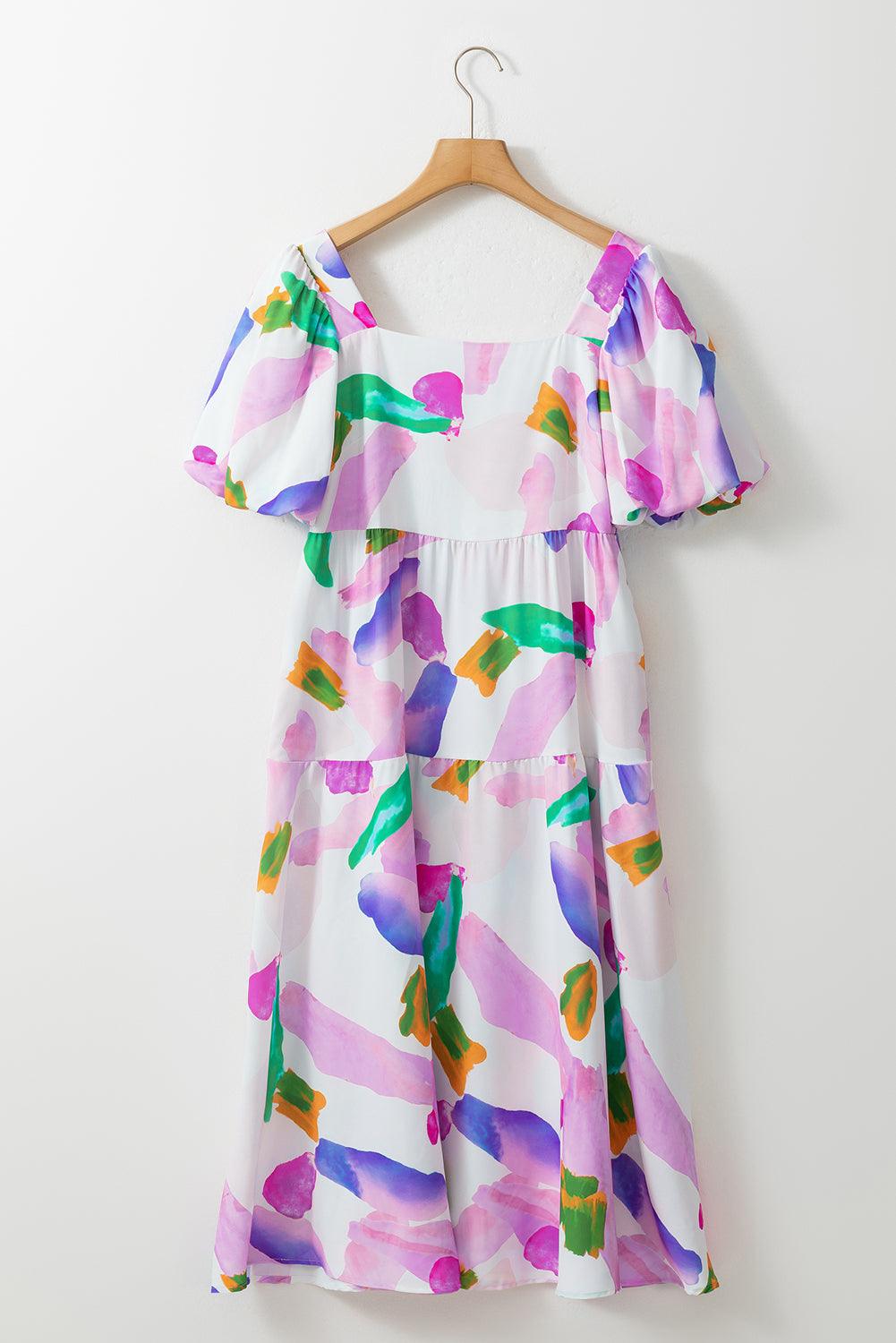 Robe Midi Imprimé Abstrait pour Femmes