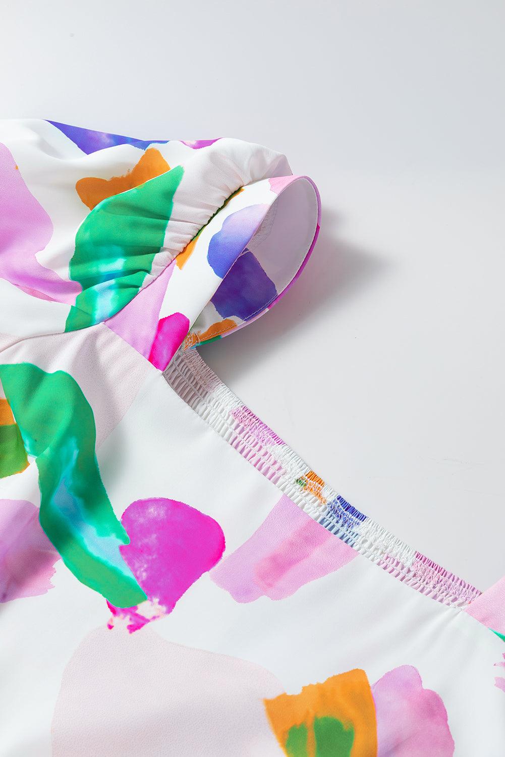 Robe Midi Imprimé Abstrait pour Femmes