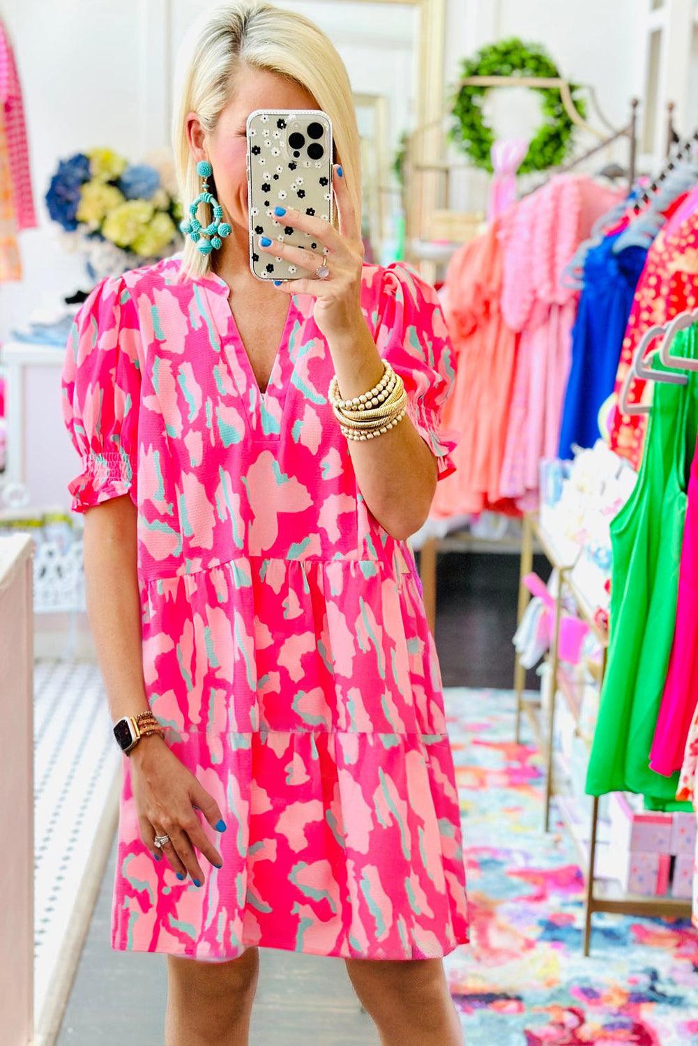Robe Mini à Imprimé Abstrait pour Femmes