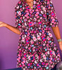 Robe Imprimé Abstrait Col en V pour Femmes